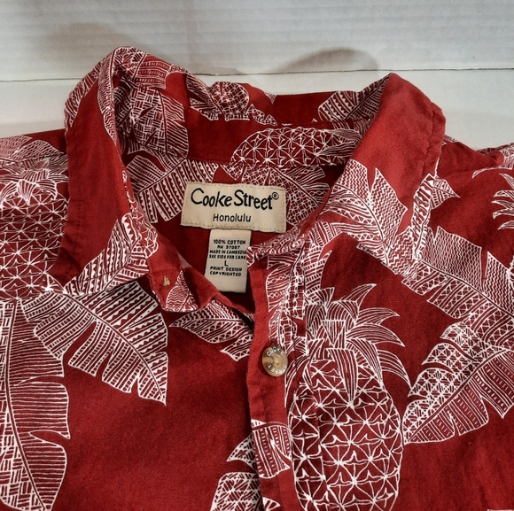 Cooke Street Pineapple & Banana Leaf Print Hawaiian Shirt - Picture 5 of 5